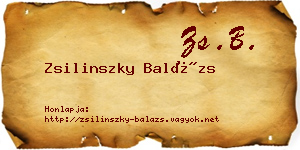 Zsilinszky Balázs névjegykártya